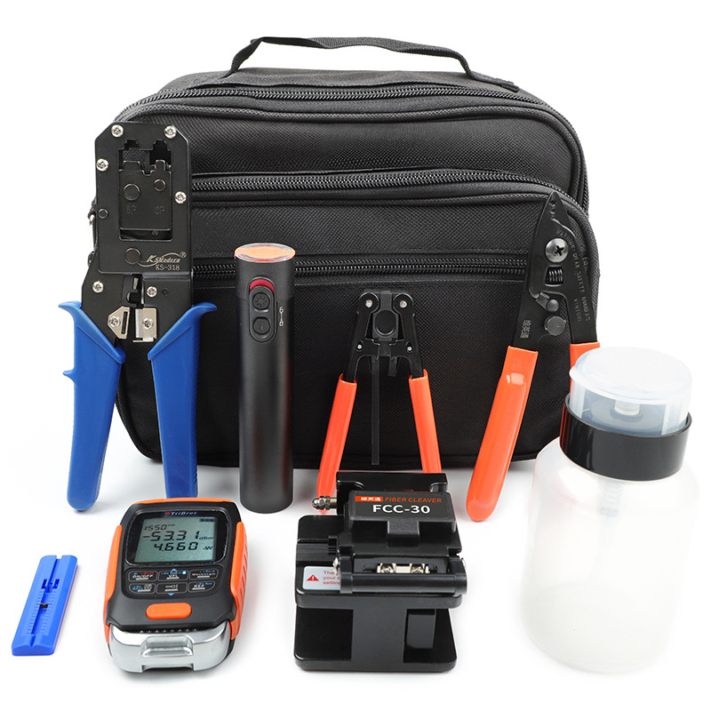 FTTH光纤冷接专业工具包套装组合光功 切割 红光防水套装