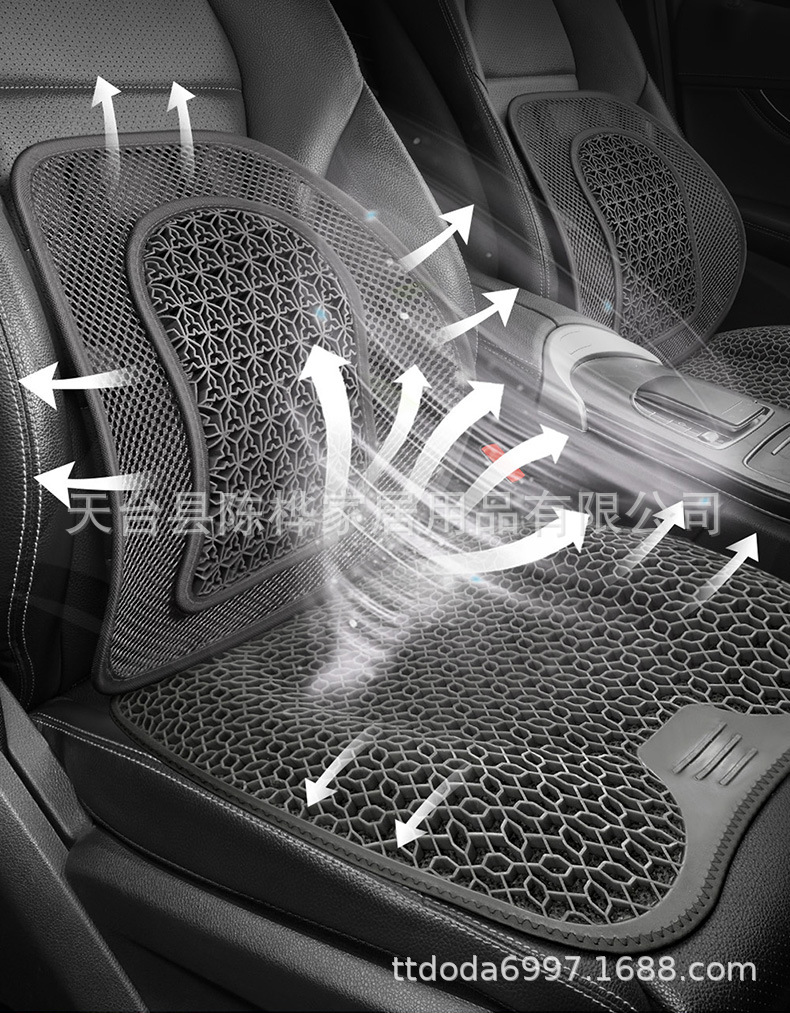 Gel lumbar support car honeycomb seat cushion, breathable and cool lumbar support pad for office chairs and long-term sitting in summer