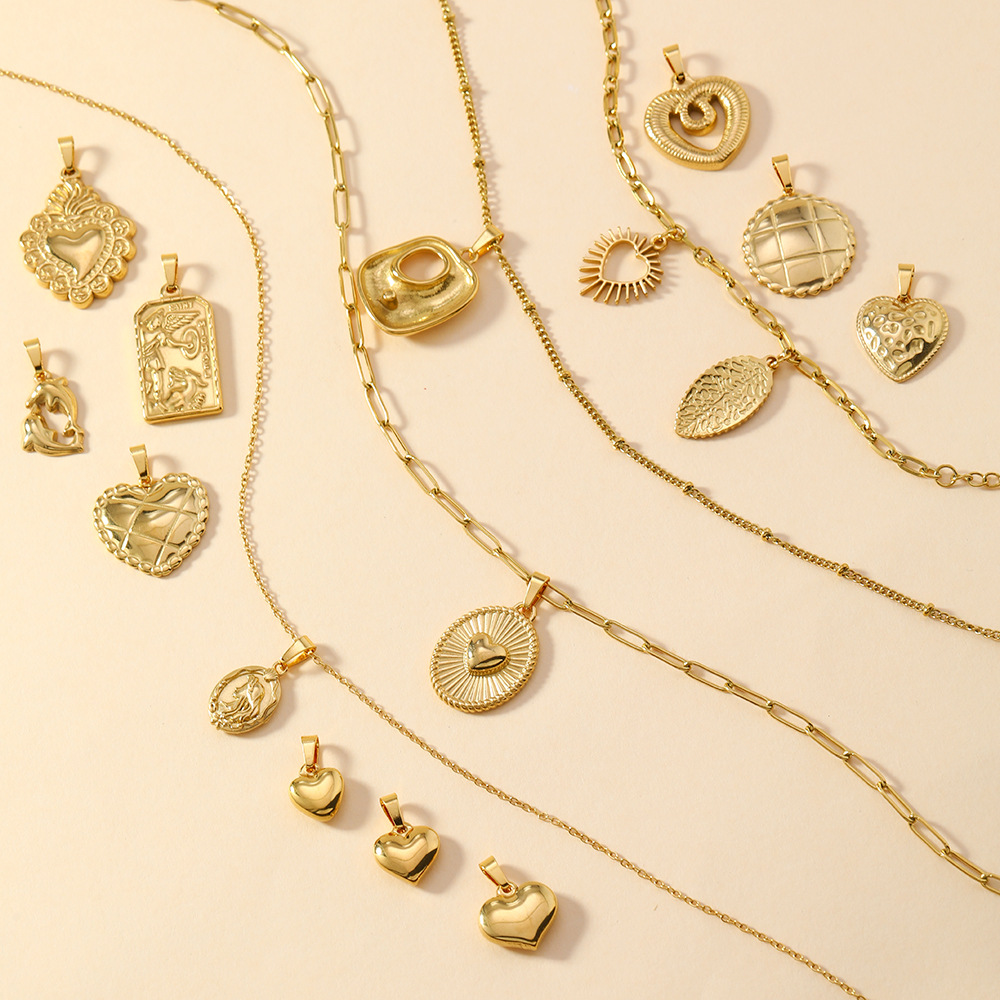 5g Weight Pendant Jewelry Making Type 18*17mm Jewelry Making Size DIY Jewelry Accessories Classification 1 Piece Quantity 304 Stainless Steel Material Heart Shape Pattern All Seasons Season Plating Design Casual, Vintage Style Style 1 Piece 18*17mm 304 Stainless Steel Heart Shape Pendant 无