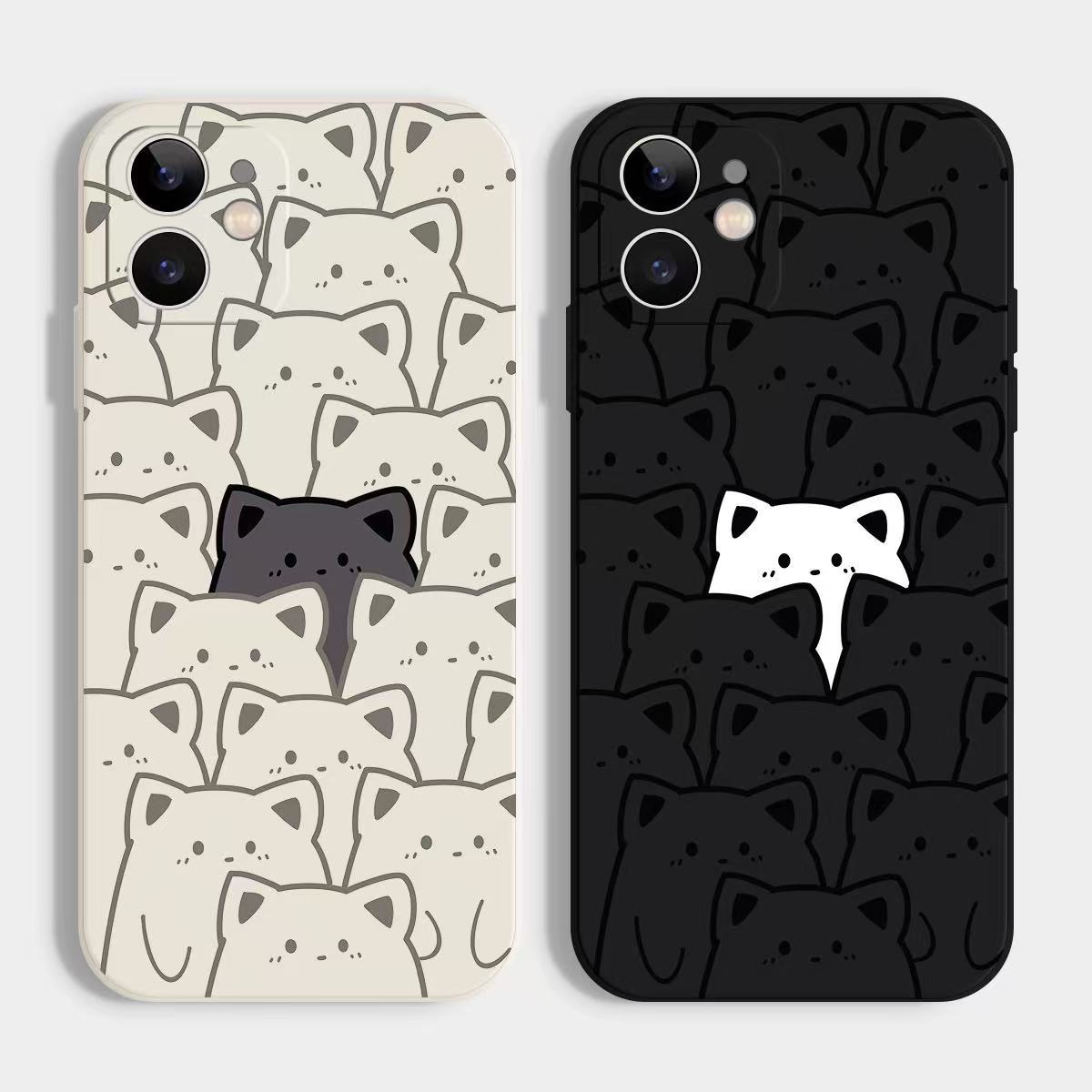 Gato de pantalla completa europeo y americano para iPhone 16pro funda para teléfono móvil Apple 15 transfronterizo 14/13promax nuevo 12