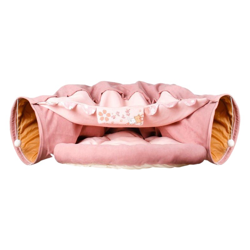 Jizai Matcha gato túnel cuatro estaciones rodando dragón Amazon gato juguete gato suministros plegable Shell canal gato nido