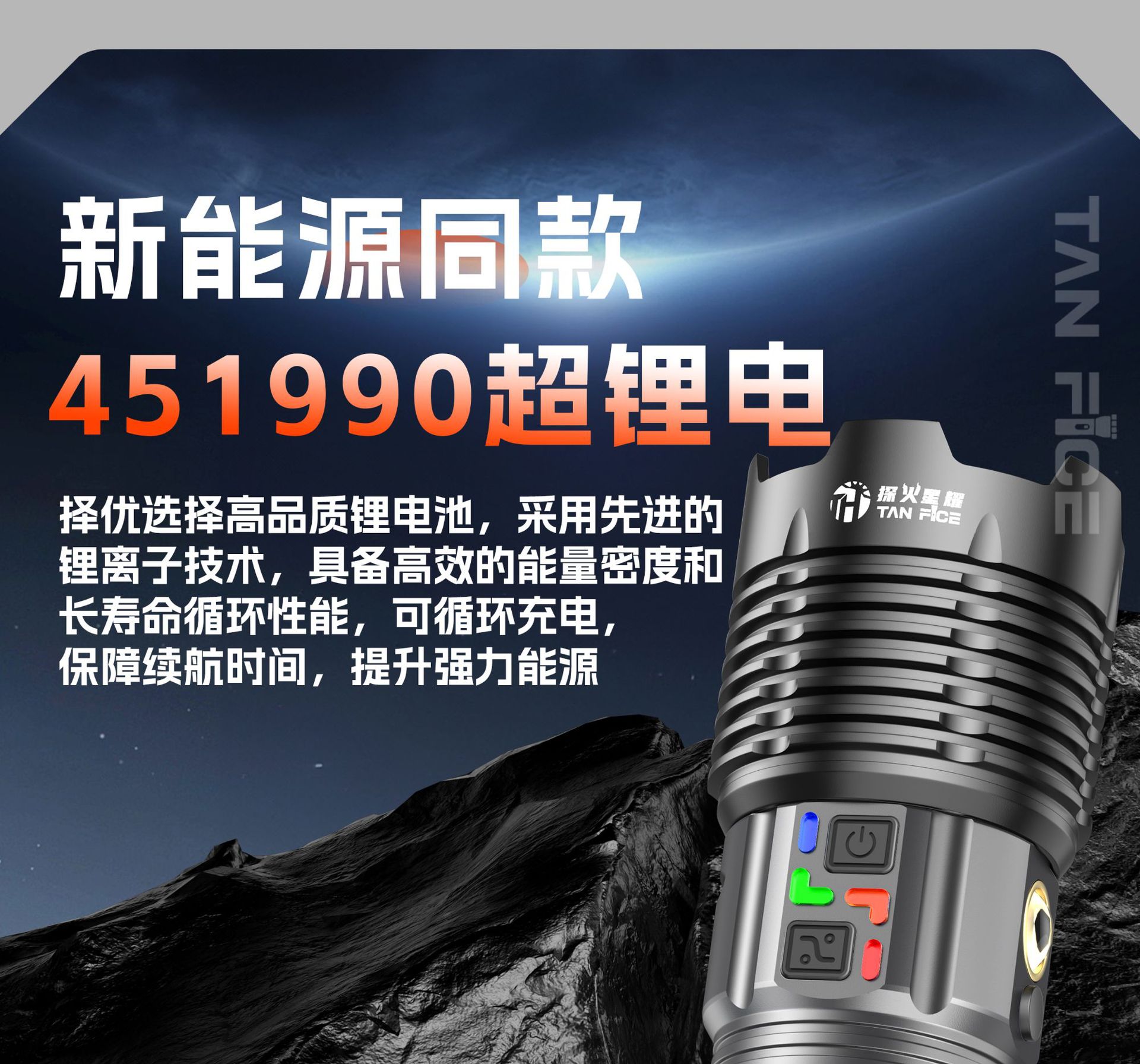 Cross-Border Hot-Selling High-Brightness Flashlight with Multi-Functional Telescopic Fixed-Focus Zoom, Outdoor Aluminum Alloy Emergency Light