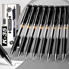 Boxed push-button neutral pen K35 student office supplies signature pen exam black water pen push pen