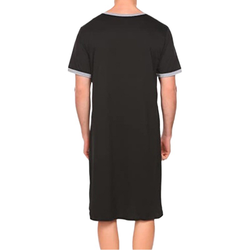 Deseo transfronterizo Delgado camisón modal alargado de manga corta suelta pijamas amigables con la piel camiseta de los hombres homewear europeo y americano