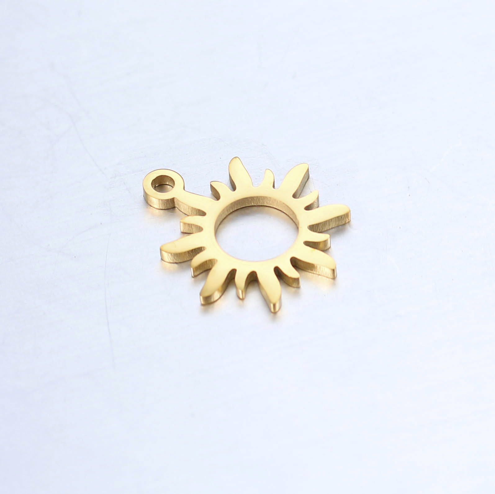 DOOYIO 5 Stück/Lot hochglanzpolierter Edelstahl Sonnenblume Anhänger Charms für DIY Halskette Schmuckherstellung Zubehör Armband – Detail 4