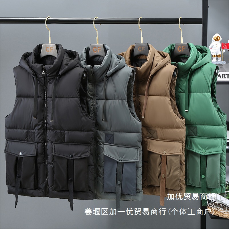 加厚棉马甲男秋冬休闲背心坎肩冬季保暖马夹大码加厚潮流批发