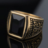 Jewelry natural stone stainless steel, ring with stone, Aliexpress, European style, simple and elegant design, with gem