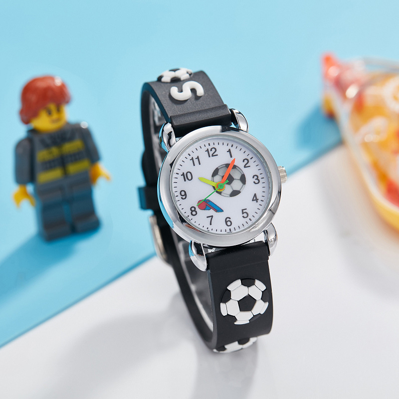 Silica Gel Strap Material Cartoon Style Cute Football Buckle Silica Gel Strap Quartz Watch