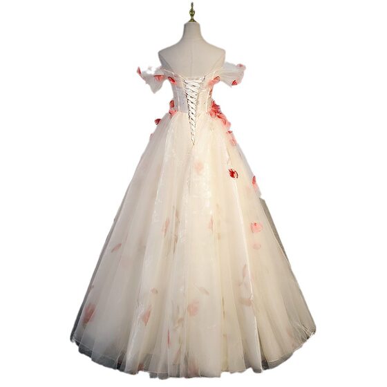Evening dress high-grade light wedding dress banquet temperament escape Princess light luxury niche high-end host dress female super fairy