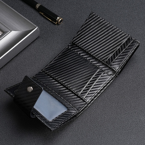 Crazy horse leather automatic pop-up metal box card holder men's genuine leather airtag locator wallet card holder card holder integrated