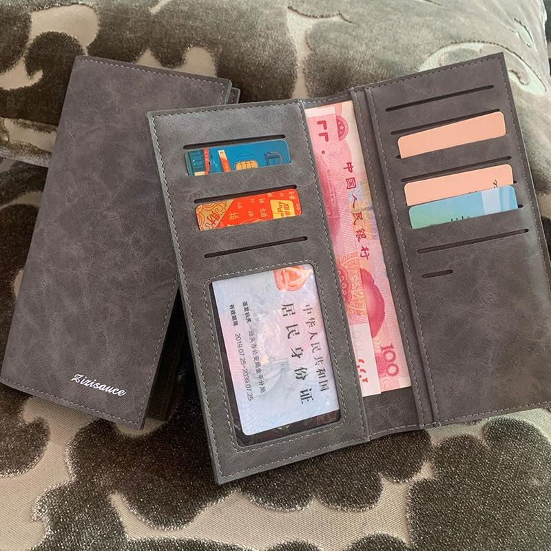 (Cross-border trading), polyurethane long ultra thin wallet, universal card holder