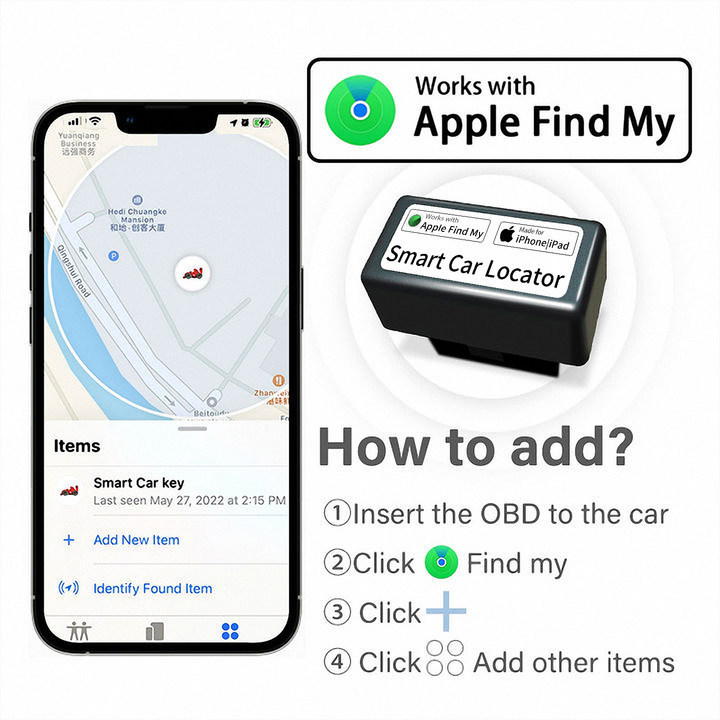 Obd Car Locator Find My Apple Global Positioning Airtag Anti-Lost Device Does Not Require Charging