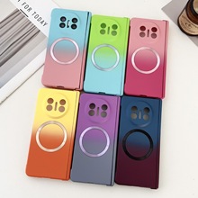 适用于华为MateX5折叠屏肤感渐变磁吸mateX3简约三件套手机壳