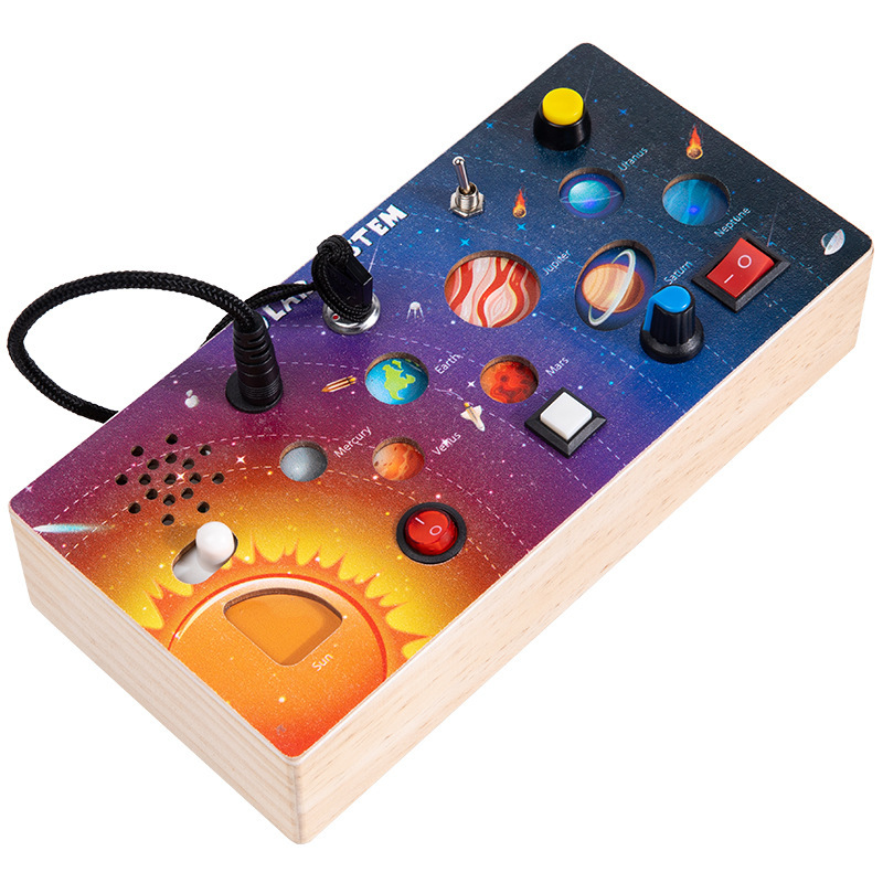 CPC Educación temprana para niños Volante de madera Luz LED Tablero ocupado Tablero ocupado Interruptor de tablero ocupado Juguetes navideños
