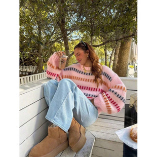 F 55467 Color Block Batwing Sweater ƴɫ������ë�¿羳��