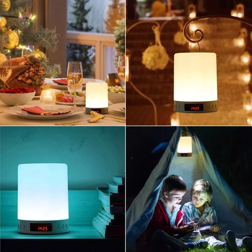 Portable Outdoor Speaker Camping Light Alarm Clock Radio Card Insert Electronic Gift Atmosphere Light Wireless Speaker Bluetooth