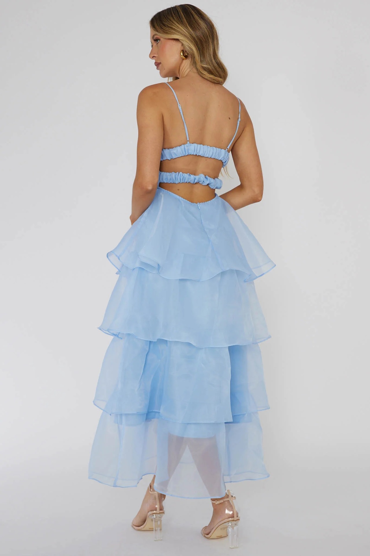 Women's Clothing Organza Deep V Backless Suspender Dress Casual Holiday Fairy Dress_voghion.com