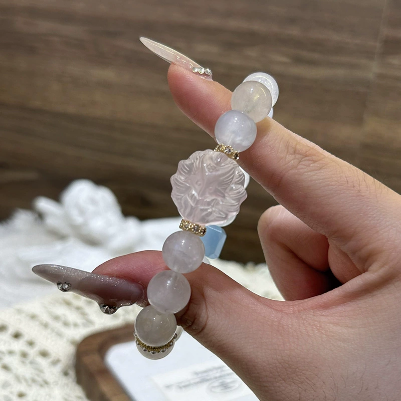 Чайн Эм Crystal натуральный камень, бисерный браслет, ювелирные изделия, лунный камень
