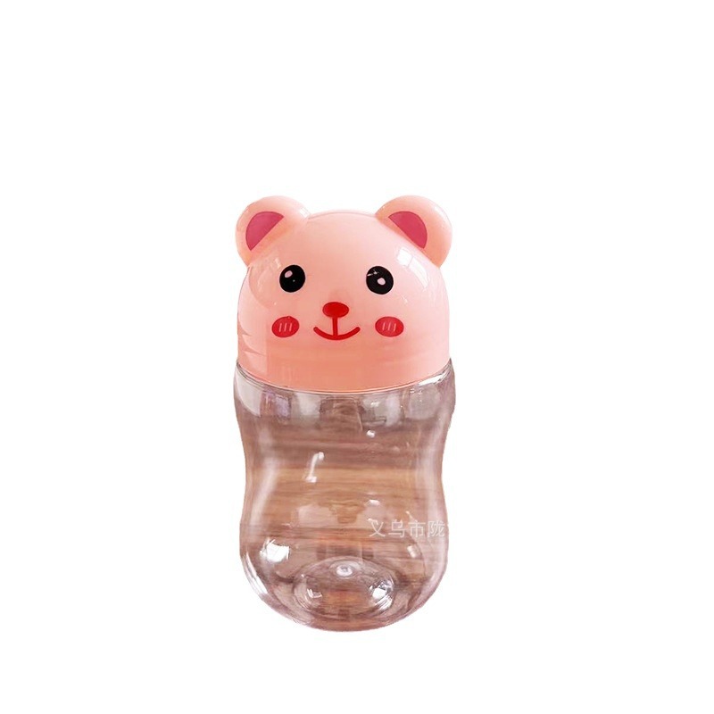 Oso de dibujos animados botella plástico transparente PET grado alimenticio caramelo soluble frijol puede parada mercado nocturno al por mayor color arcilla sellada con tapa