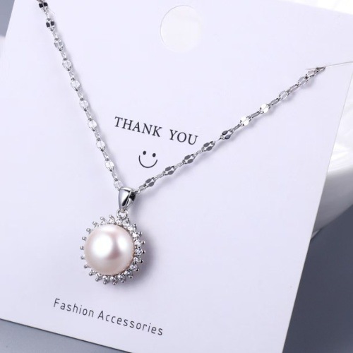 in stock Korean live supply fashion sun flower freshwater pearl pendant simple inlaid zircon pendant wholesale