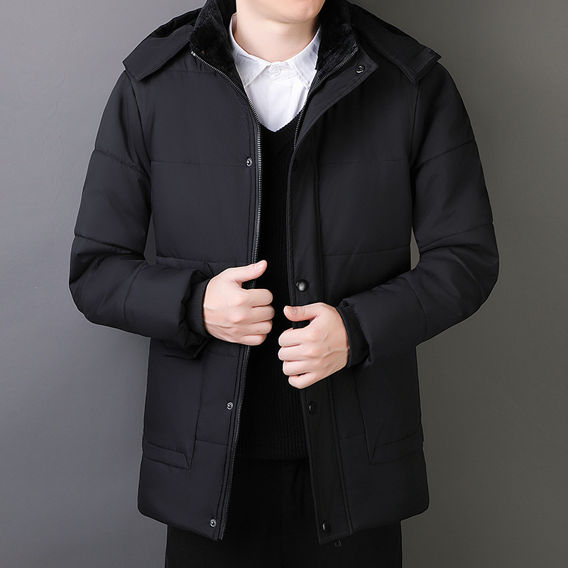 Ropa de algodón de mediana edad extra grande, ropa de hombre, ropa de invierno, ropa de algodón de terciopelo, abrigo grueso, chaqueta de algodón caliente, abuelo