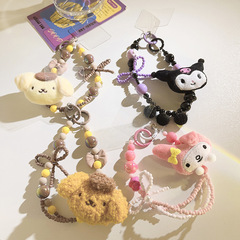 可愛仙女風庫洛米美樂蒂公仔手機掛繩鏈條吊墜通用手機殼鑰匙掛件