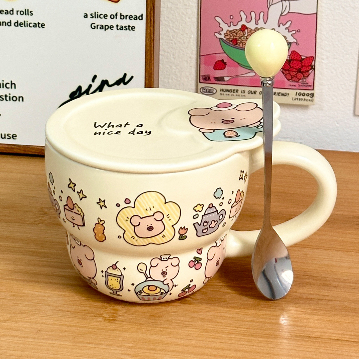 Taza de cerámica Taza con tapa Taza de agua para niñas de alto valor Regalo de cumpleaños en casa Regalo de mano Taza de café de pareja