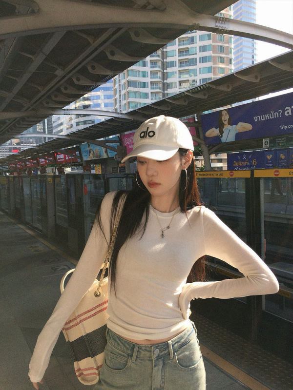 外贸修身打底衫女2025早秋南油新款纯色长袖T恤外贸东南亚ins上衣|undefined