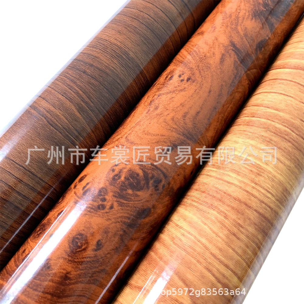 Трансграничная пленка для салона автомобиля с центральным управлением под дерево, водонепроницаемая и устойчивая к царапинам, глянцевая пленка для самостоятельной модификации под дерево персика