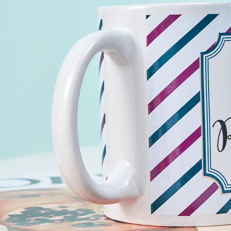 Dorado taza de flores creativo europeo y americano cartas graffiti pintado café luz lujo pareja regalo vacaciones