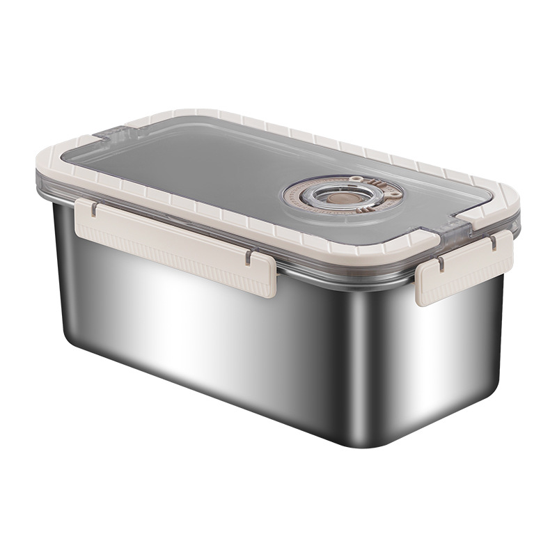 Caja de almacenamiento de acero inoxidable 304 caja de sellado cuadrada caja de comidas portátil caja de almacenamiento de tiempo caja de pickles