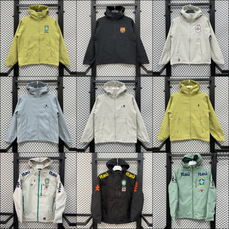 2026 Autumn and Winter Football Hooded Jacket for Men and Women, Fashionable Casual Sports Versatile High-Quality Windbreaker, Cross-Border In-Stock