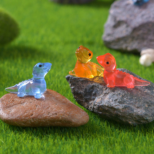 Cross-border cute luminous cute little lizard micro-landscape gardening small decoration cartoon DIY materials resin handicrafts