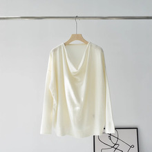 特价清仓款不退不换纯山羊绒衫女荡领设计感宽松长袖针织毛衣上衣