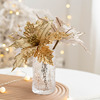 Cross -border hot Christmas flower golden simulation Christmas flower Christmas tree decorative flower 20cm sequin pinks Christmas flower