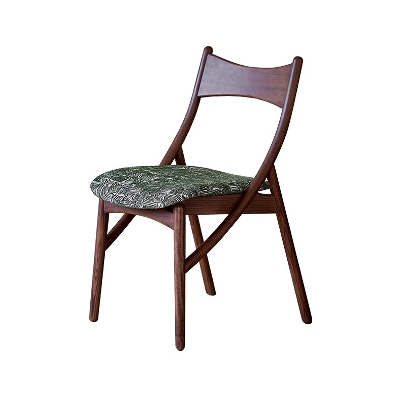 Dan Fansi Silla de comedor con orejas de gato Silla de ocio de madera maciza para el hogar Silla de respaldo individual Silla de diseño de estilo antiguo