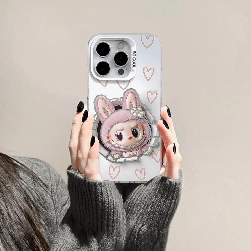 ラブカラーラブ布 iphone16pro 携帯電話ケース Apple 15plus 漫画 14 ガール 13/12 に適しています|undefined