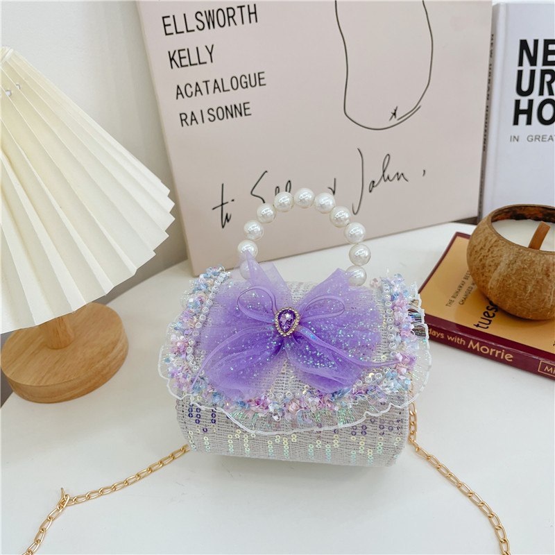 Bolso de crossbody de las muchachas del estilo de Chanel bolso de La Perla princesa de la manera del bolso de hombro de la cadena de los niños bolsa de accesorios