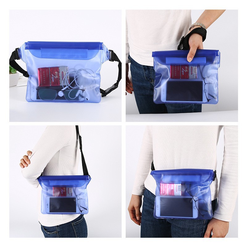 Bolsa impermeable de natación bolsa de cintura grande bolsa impermeable del teléfono móvil al aire libre a la deriva aguas arriba viaje pantalla táctil bolsa transparente image 6