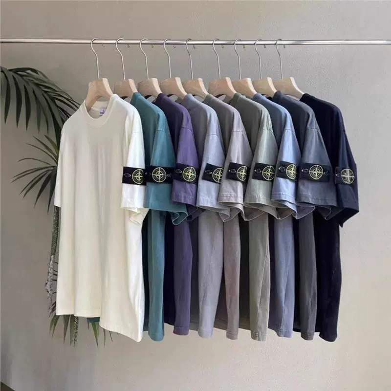 Высокая версия, трансграничный экспорт, новый STO, классический однотонный компас, повязка на руку, футболка с короткими рукавами и круглым вырезом, мужская модная футболка