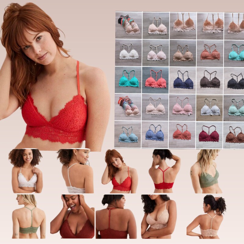 Foreign trade single AE mixed color wireless lace pullover underwear thin Cup sexy lace beauty back bra