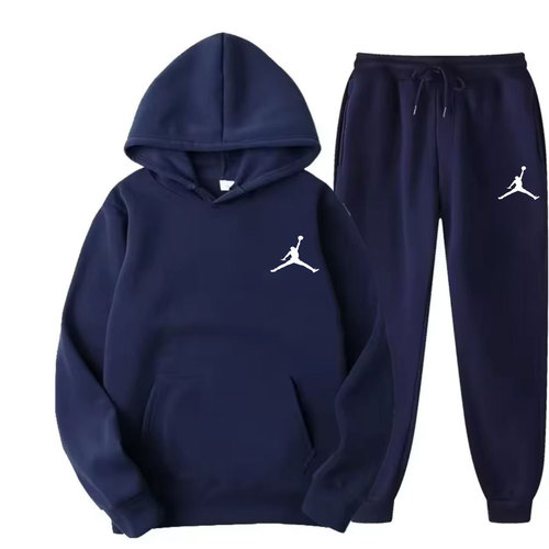 Cross-border autumn and winter unisex fashion crew neck sweatshirt, leisure sports thick hooded sweatshirt set