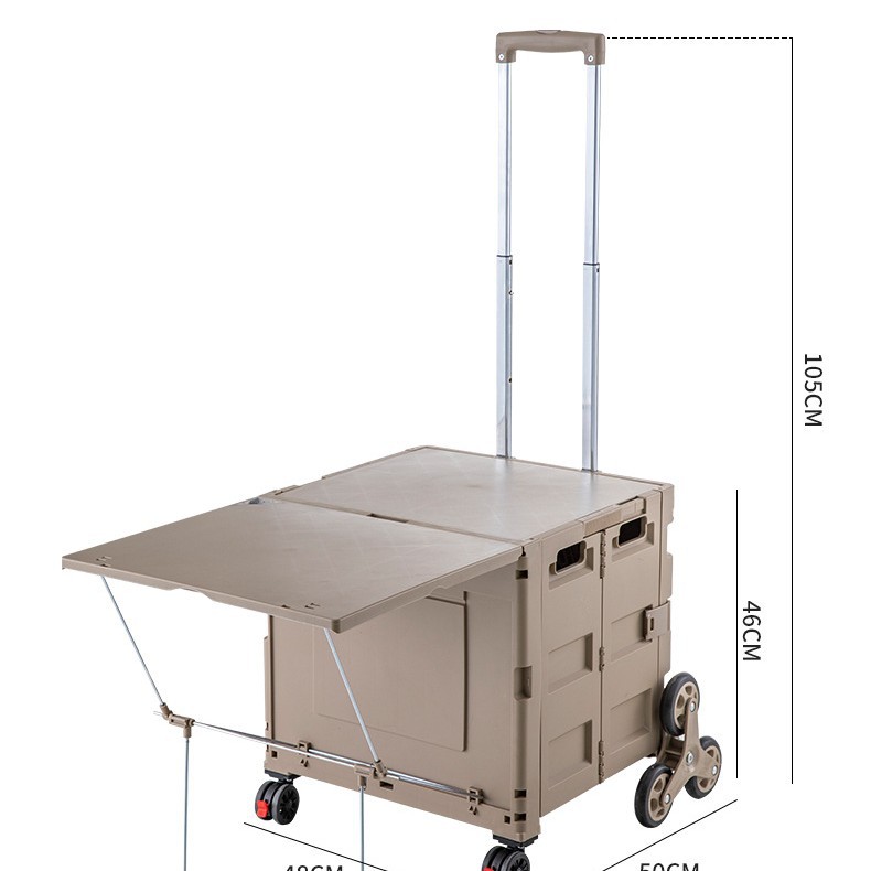 Carrito de camping plegable para exteriores con soporte de gran capacidad, ligero y expandible.