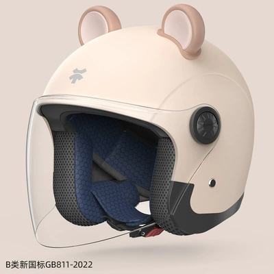 3C Certified Electric Battery Car Winter Motosiklet kaskı (dəbilqə) - new-national-standard-category-b-khaki-anti-fog-long-mirror-bear-ears