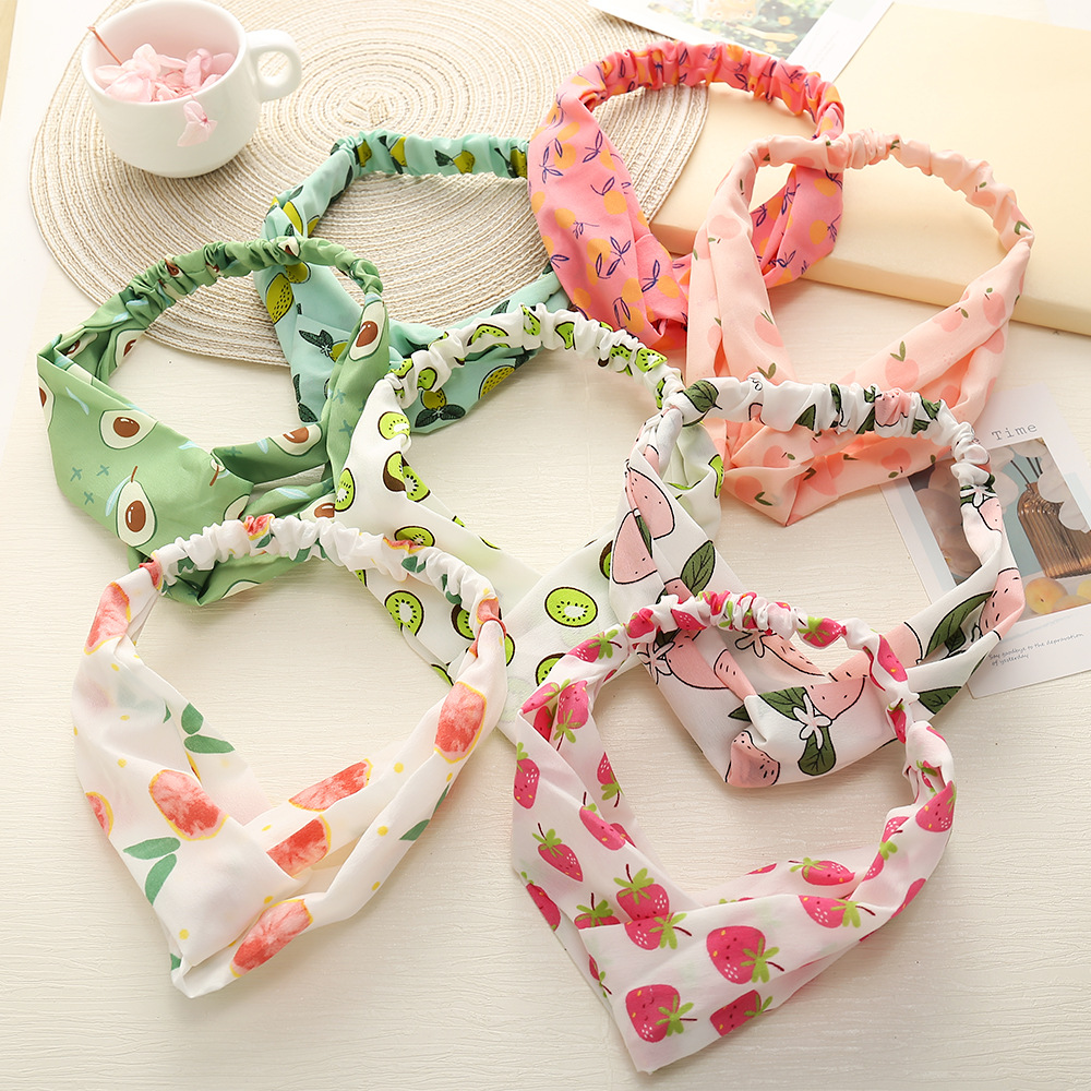 Korean Style Cross Chiffon Print Hairband Wholesale display picture 10