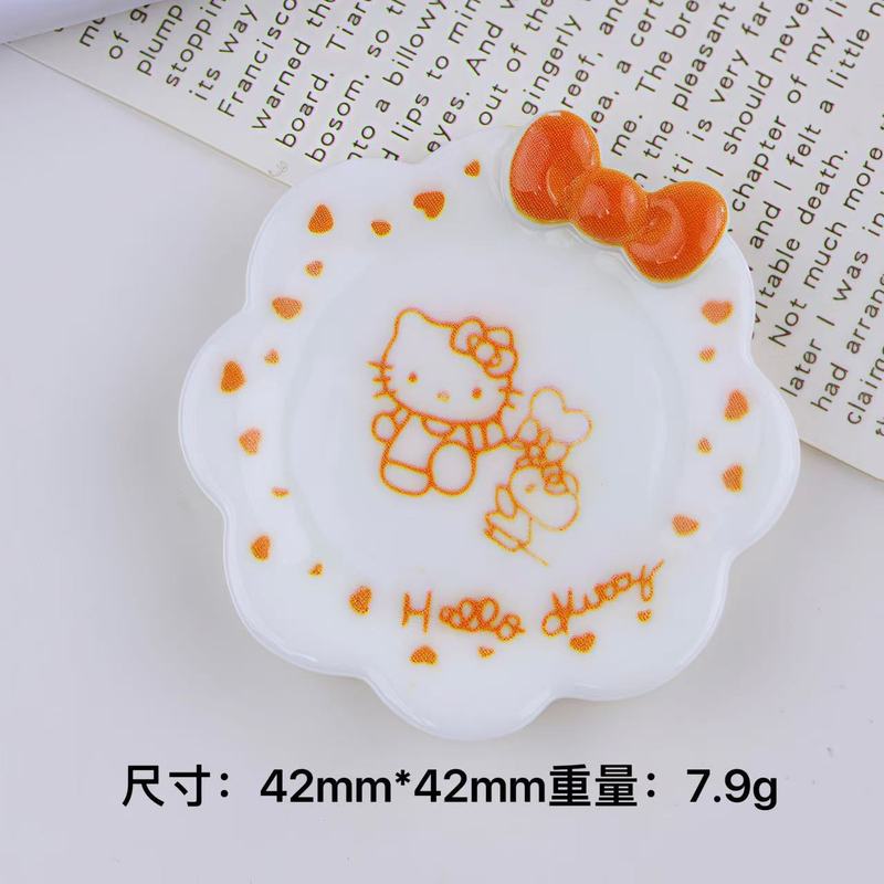 卡通diy树脂小配件饰品三丽鸥盘子奶油胶发饰发夹手机壳洞洞鞋配|undefined