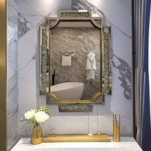 欧式轻奢镶钻浴室镜个性创意卫生间方形镜子餐厅艺术软装饰挂镜子