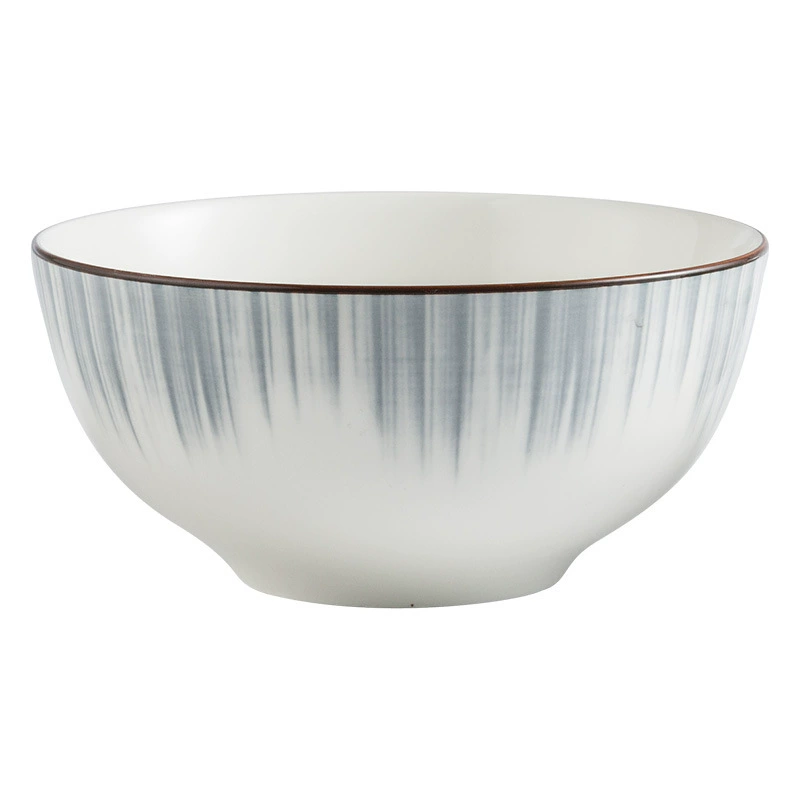 Ceramic Tableware Set — Rectangular Fish Plate + Round Plates & Soup Spoons, Elegant Rim