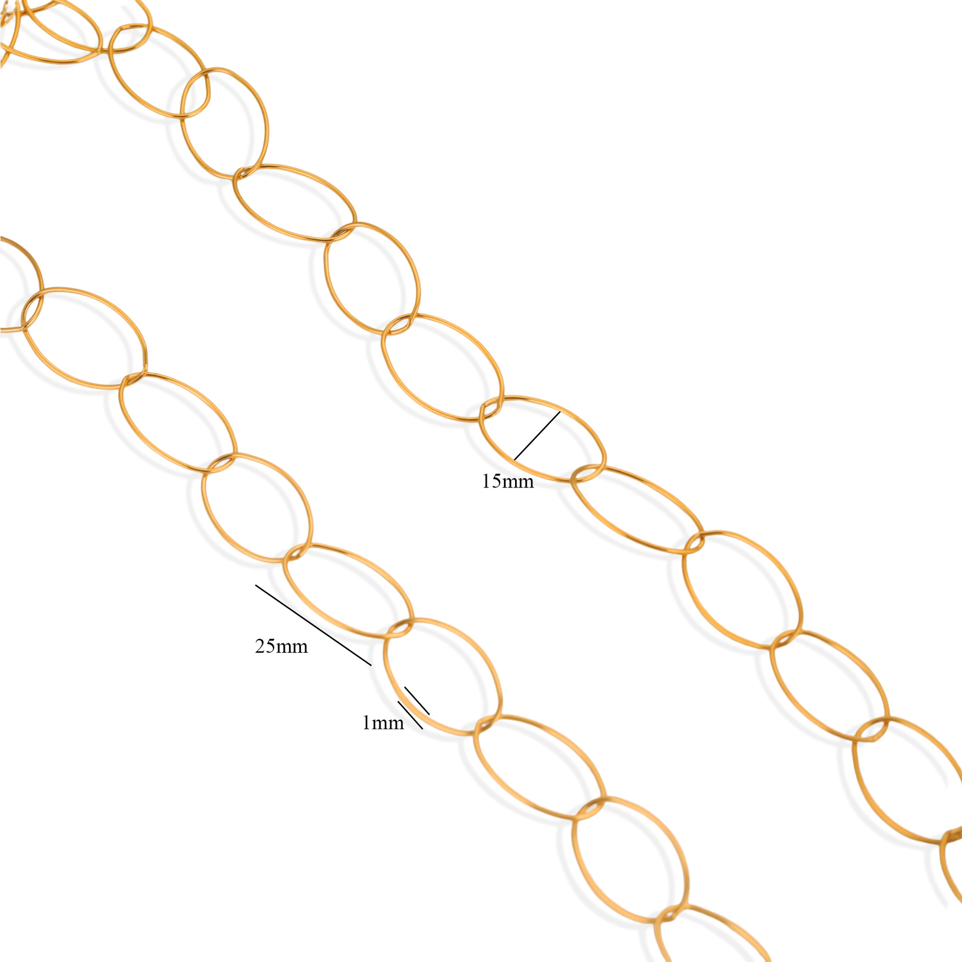 Europa y los Estados Unidos transfronterizos simple gran cadena chapado 18K oro real coreano cadena hecha a mano diy joyería accesorios collar pulsera