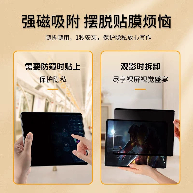 Подходит для планшета Xiaomi 8 магнитная антишпионская пленка Poco Pad X1 360-градусная съемная антишпионская бумажная пленка